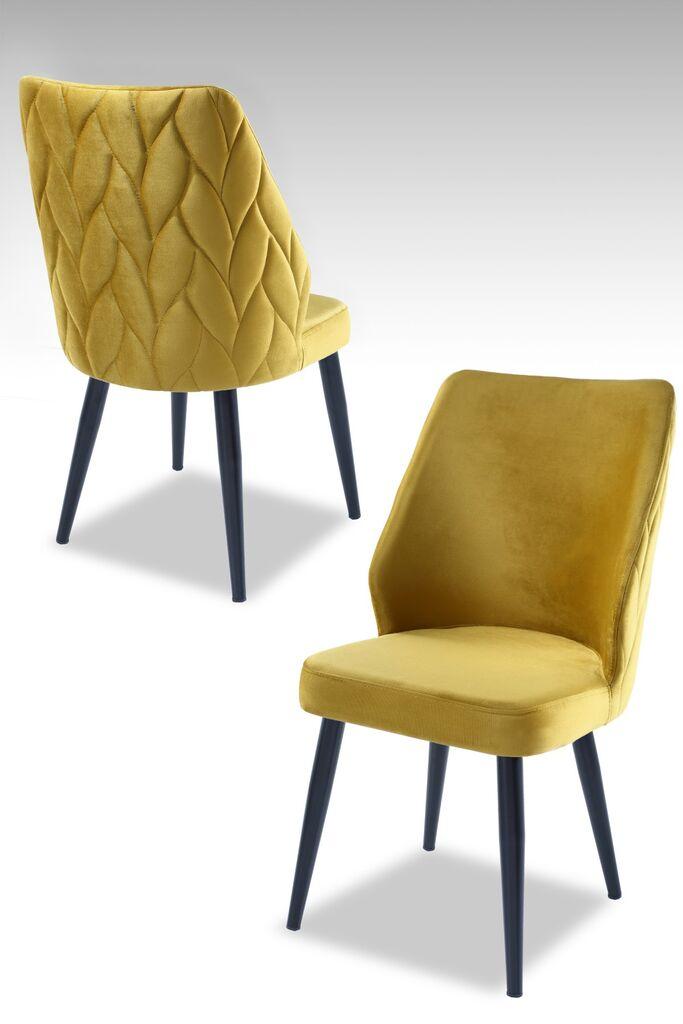 Hanah Home set puf fotelja, 48x90x43 cm, 2 dijela, žuta