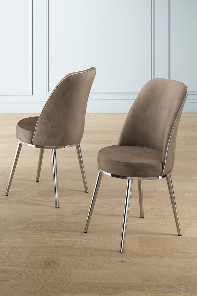 Hanah Home Pefa set stolica, 45x91x42 cm, 2 dijela, srebrno-smeđa boja