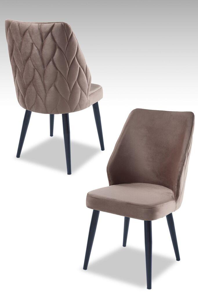 Hanah Home set puf fotelja, 48x90x43 cm, 4 dijela, crno-smeđa