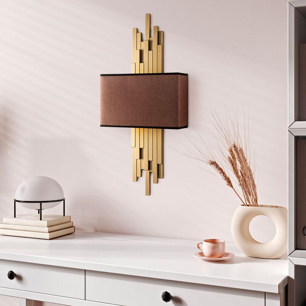 Opviq Zidna lampa Axis-15113, 35x75x10cm, IP20, Zlatno-smeđa boja