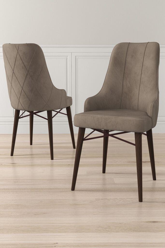 Hanah Home set stolica Neta, 46x95x42 cm, 6 dijelova, Smeđe-smeđa