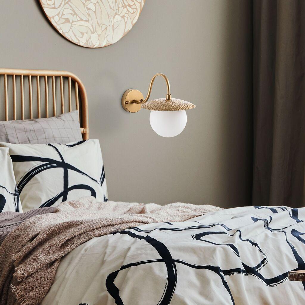 Opviq Zidna lampa Anemon-15001, 22x36x29cm, IP20, Zlatno-bijela boja