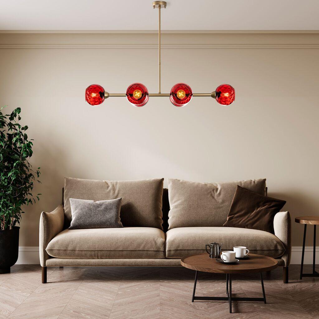 Opviq Luster Benek-15-14481, 103x40x74cm, IP20, Zlatno-crvene boje