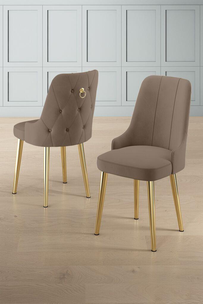 Hanah Home Newa set stolica, 46x94x46 cm, 2 dijela, srebrno-smeđa boja