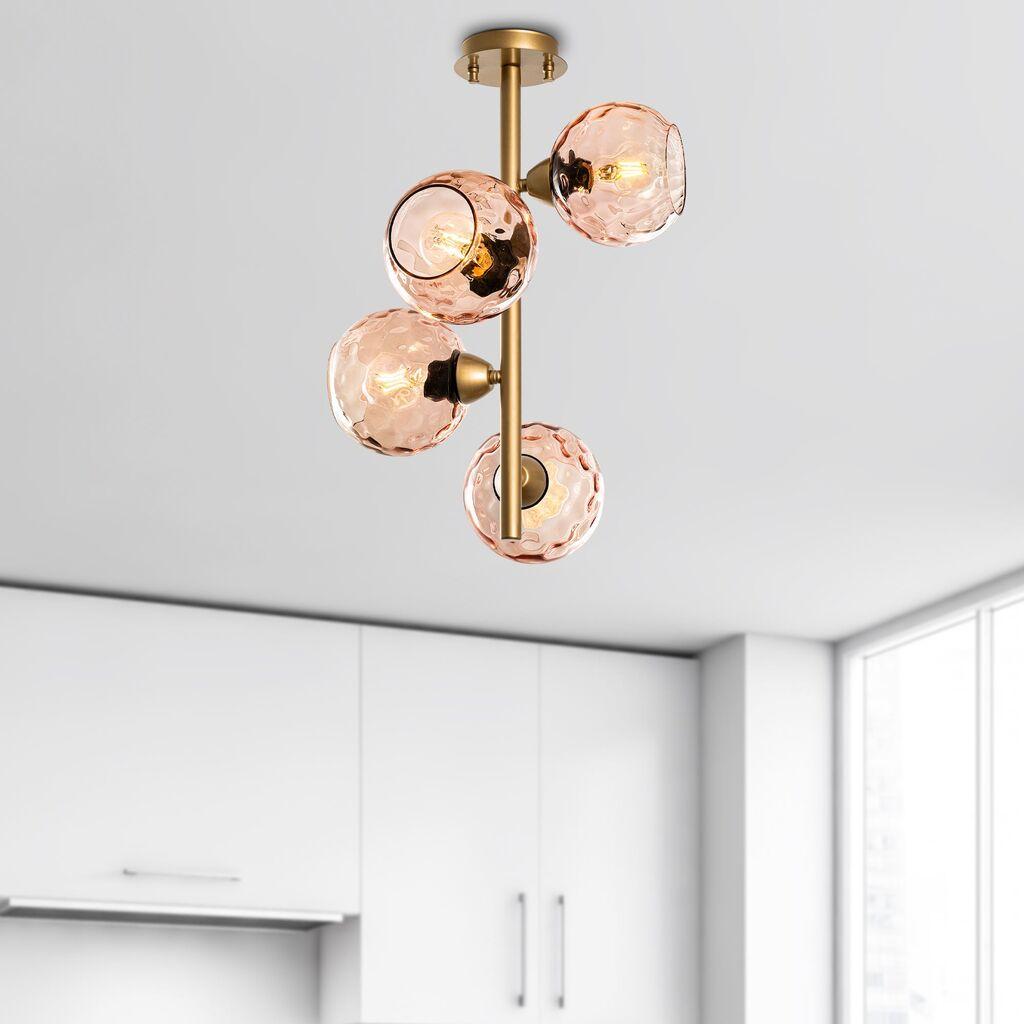 Opviq Luster Benek-15-14503, 40x40x55cm, IP20, Zlatno-ružičaste boje