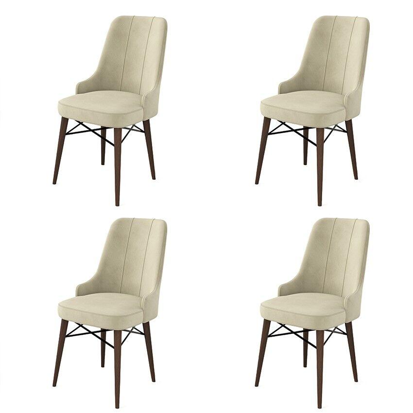 Hanah Home Pare set stolica, 46x94x46 cm, 4 dijela, krem-smeđa