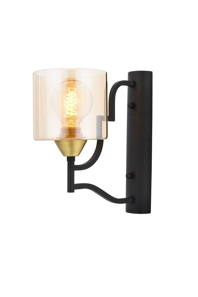 Opviq Zidna lampa AP-4162-1E, 22x14x18cm, IP20, Crna i zlatna boja