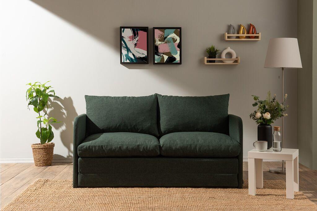 Atelier del Sofa Dvosjed na rasklapanje Saga XL, 148 x 70 x 66 cm, Zelena