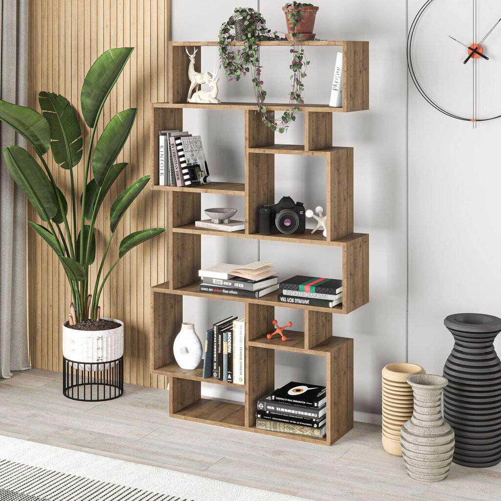 Hanah Home Bookshelf Karmato, 96x168,5x25,5 cm, Smeđa