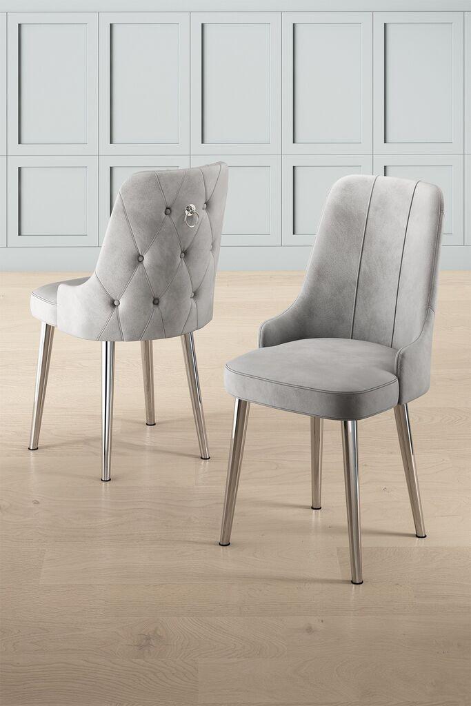 Hanah Home Newa set stolica, 46x94x46 cm, 2 dijela, srebrno-siva boja