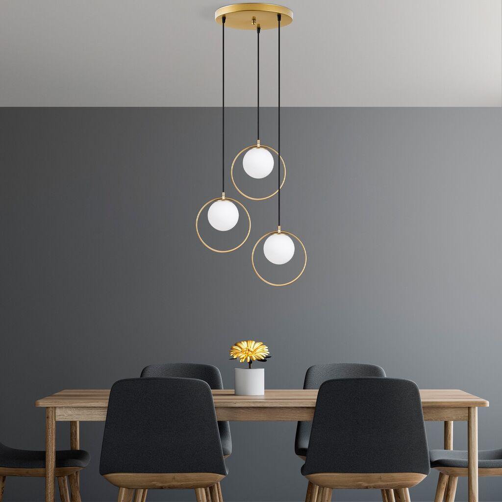 Opviq Luster Dolunay-4507, 47x47x115cm, IP20, Bijelo-zlatna boja