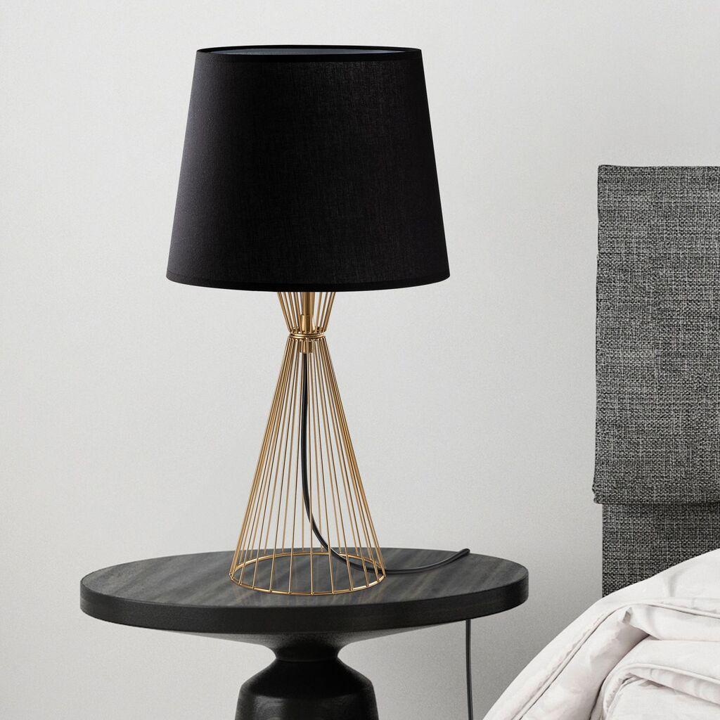 Opviq Stona lampa Telis-5381, 28x28x55 cm, IP20, Crno-zlatna boja