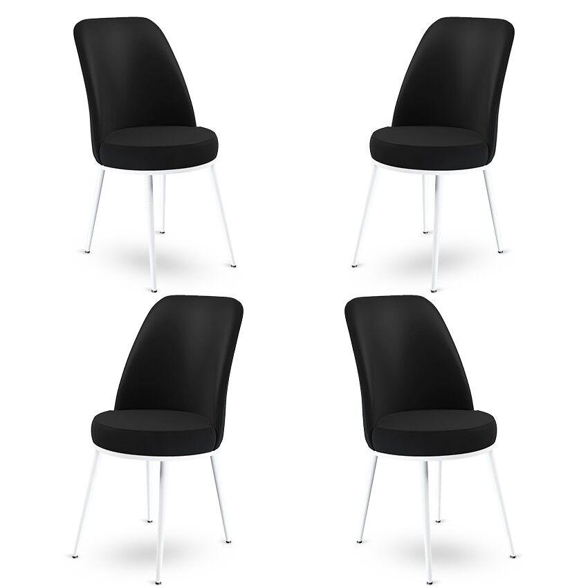 Hanah Home Dexa set stolica, 45x89x42 cm, 4 dijela, Crno-bijela