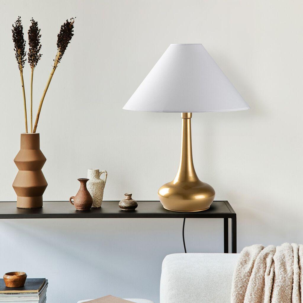 Opviq Stona lampa Luna-15260, 50x50x63 cm, IP20, Zlatno-bijela boja