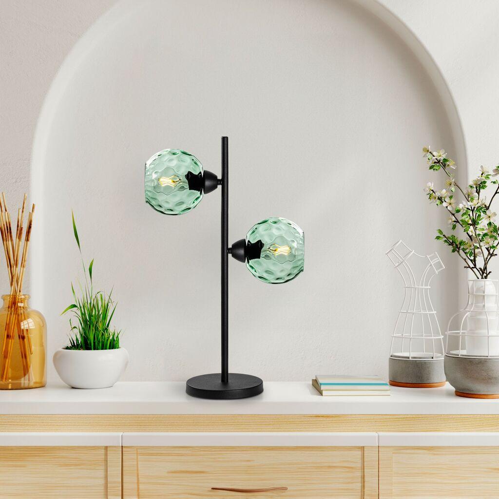 Opviq Stona lampa Benek-15-14555, 36x18x58 cm, IP20, Crno-zelena