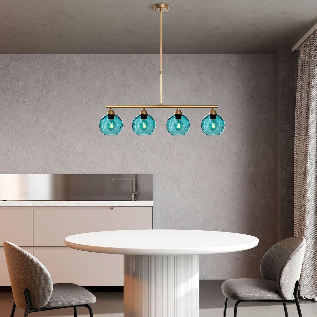 Opviq Luster Benek-15-14442, 80x15x80cm, IP20, Zlatno-plava boja