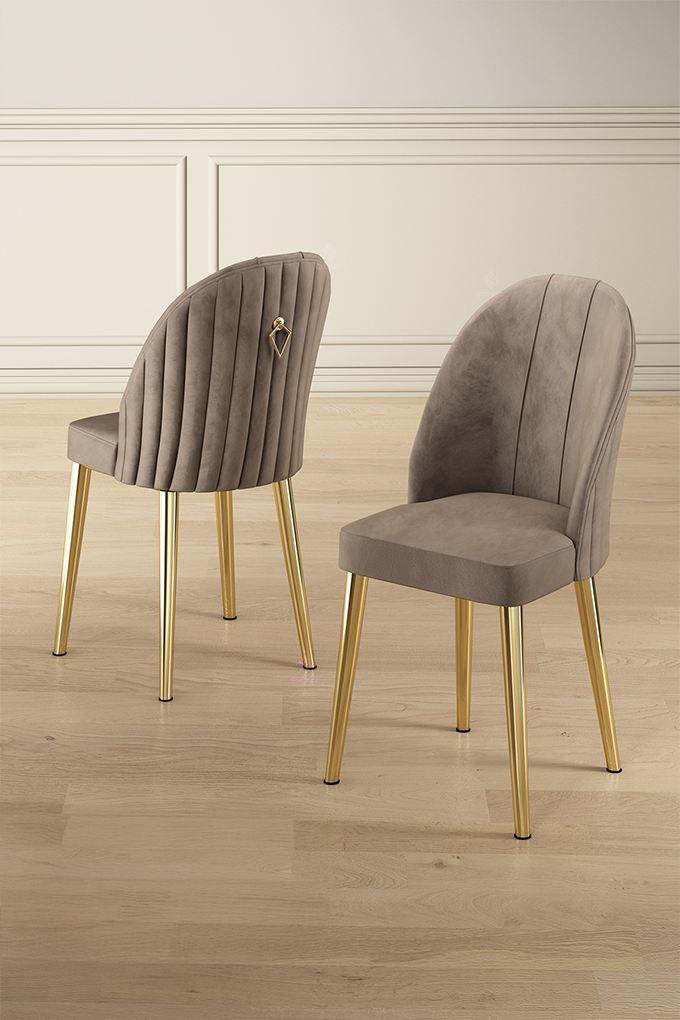 Hanah Home Mara set stolica, 45x91x42 cm, 6 dijelova, zlatno-smeđa boja