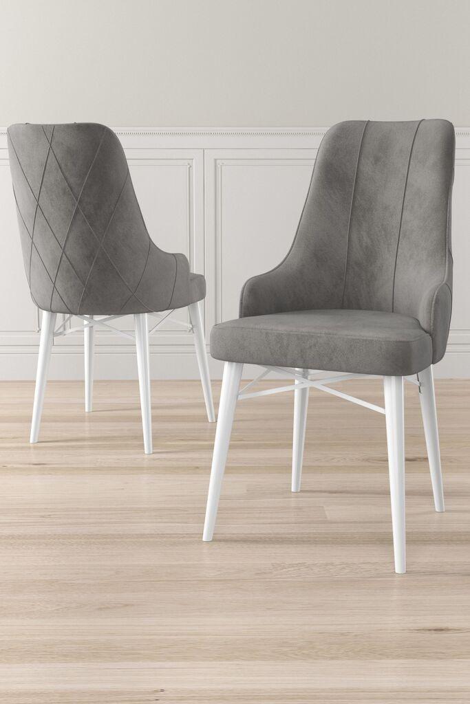 Hanah Home set stolica Neta, 46x95x42 cm, 6 dijelova, sivo-bijela