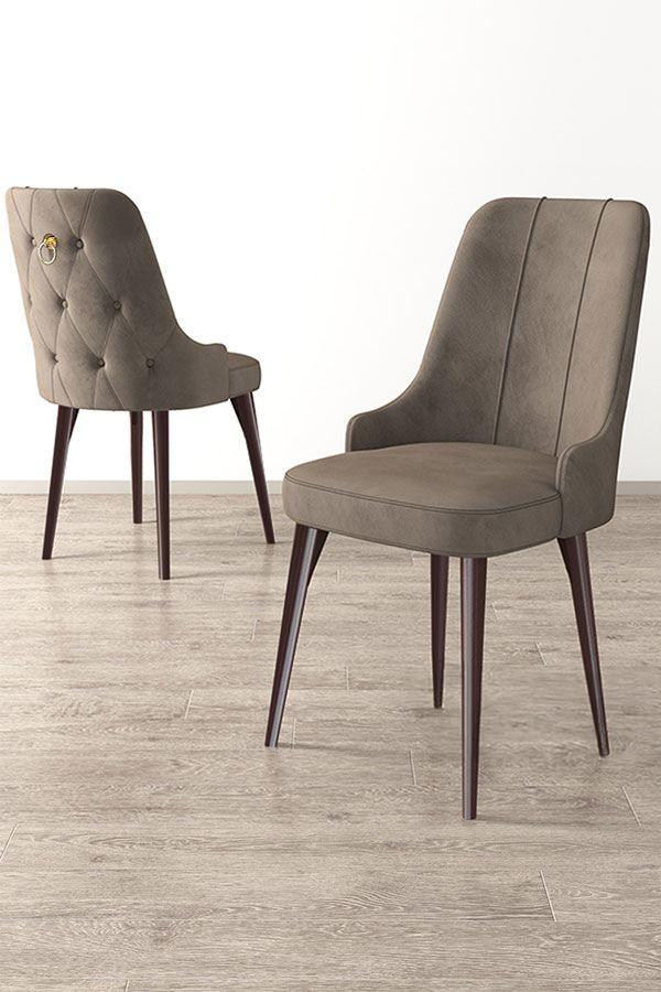 Hanah Home Newa set stolica, 46x94x46 cm, 2 dijela, Smeđe-smeđa