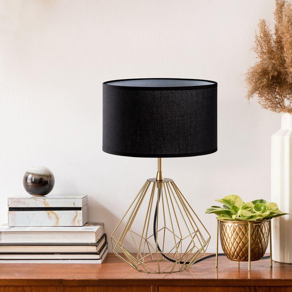 Opviq Stona lampa Diamond-S-710, 25x25x43 cm, IP20, Crno-zlatna boja