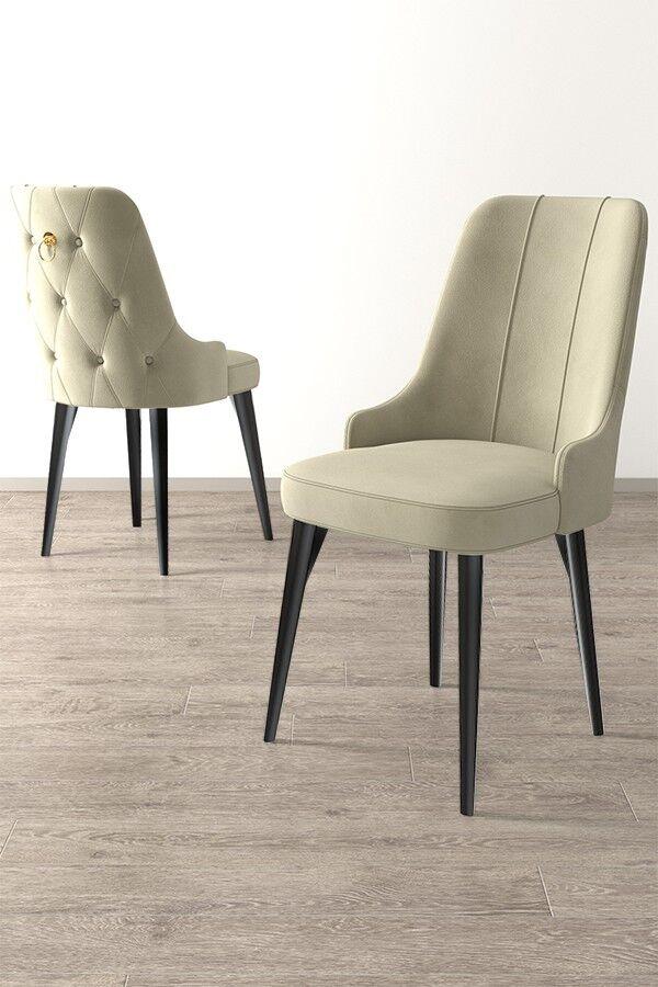 Hanah Home Newa set stolica, 46x94x46 cm, 2 dijela, krem-crna