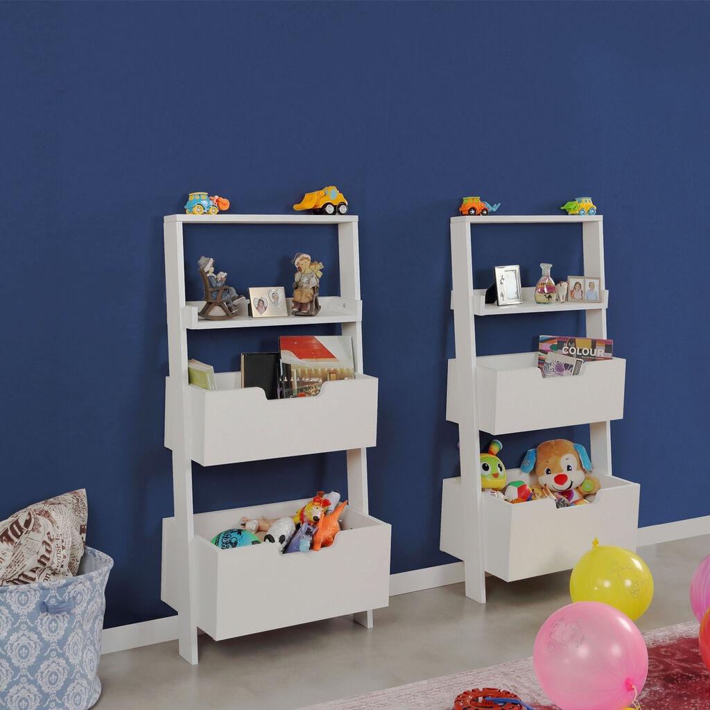 Hanah Home Set polica za knjige Samo Duple, 2 komada, 59x120x35 cm, Bijela