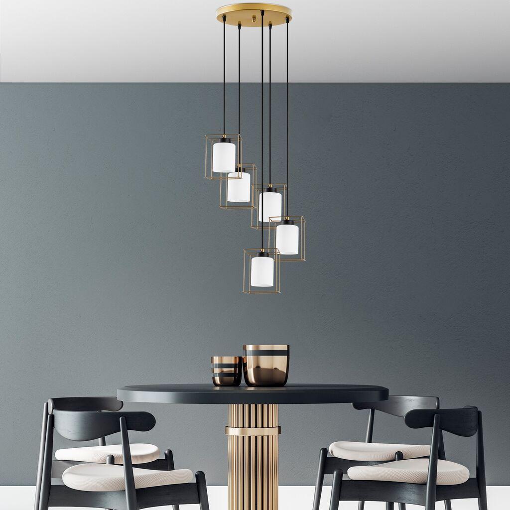 Opviq Luster Swank-702-9, 53x53x113cm, IP20, Zlatno-bijela boja