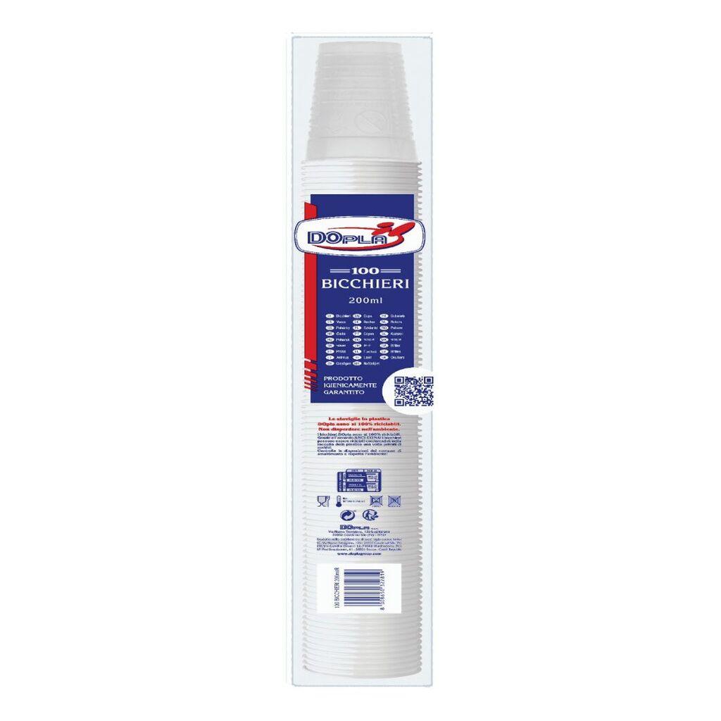 Dopla Pakovanje papirnih čaša, 200 ml, 100 komada, Bijele