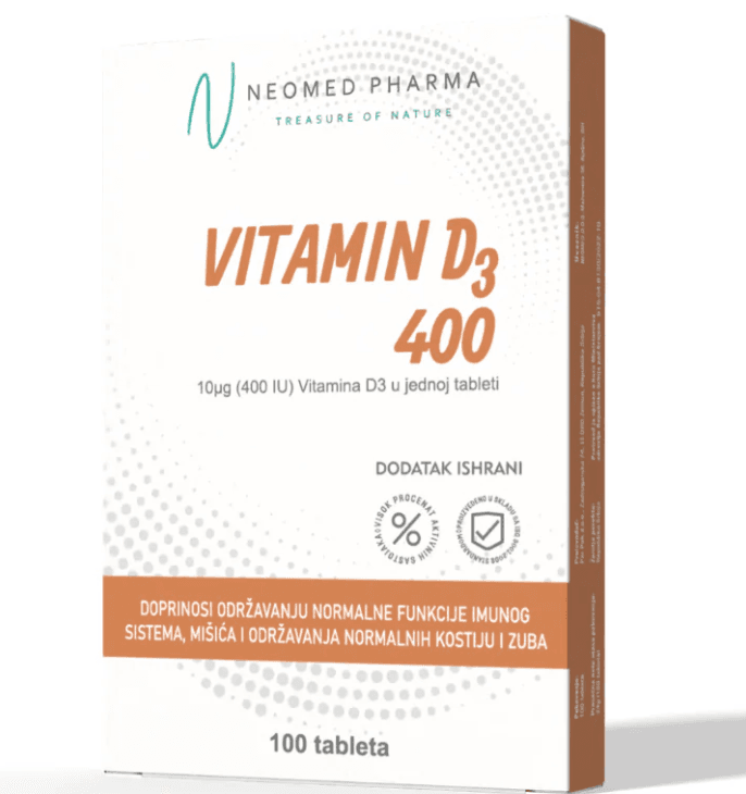 Neomed Vitamin D3, 400 IU, 100 kapsula