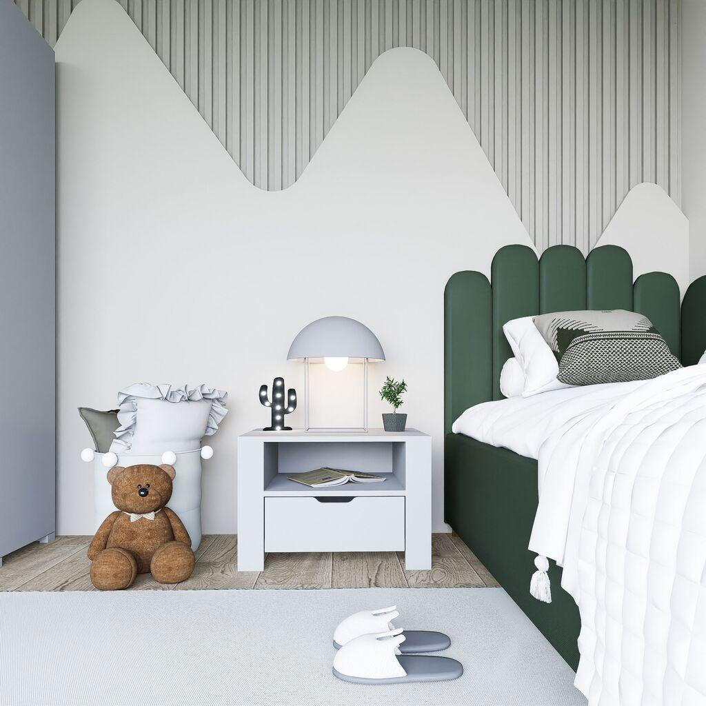 Hanah Home Noćni ormarić Duru 1600-34, 60x45x42 cm, Bijela