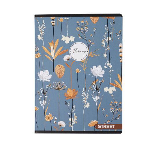 Standard Papir Sveska Flowers Street, Meka korica, A5, 54 lista, Dikto linije, Plava