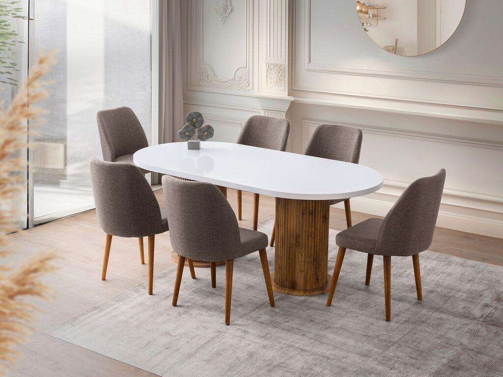 Hanah Home Trpezarijski sto Milas-2992, 180x77x90 cm, Bijeli