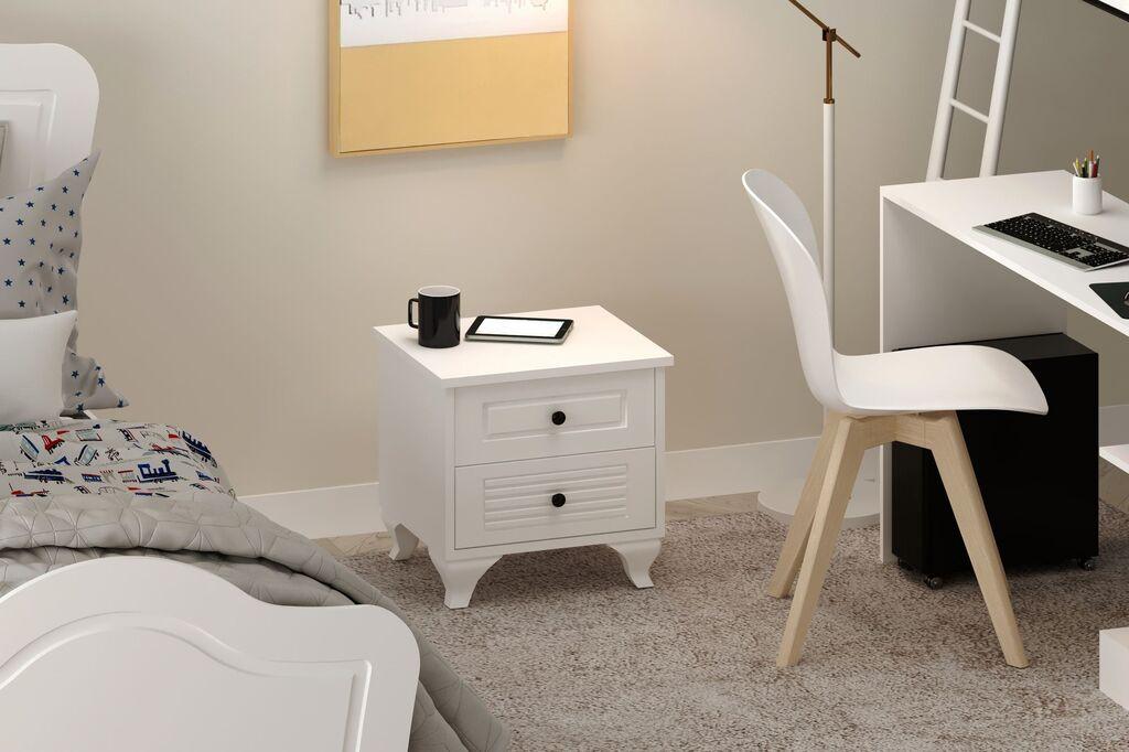 Hanah Home Noćni ormarić Rb-118, 45x45x40 cm, Bijela