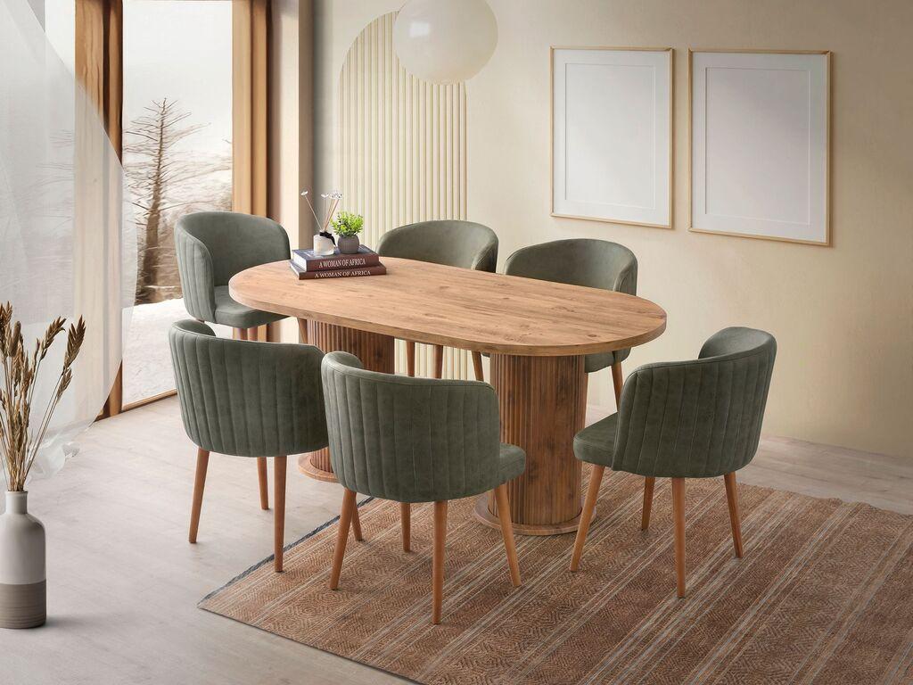 Hanah Home Trpezarijski sto Milas-2991, 180x77x90 cm, Smeđa