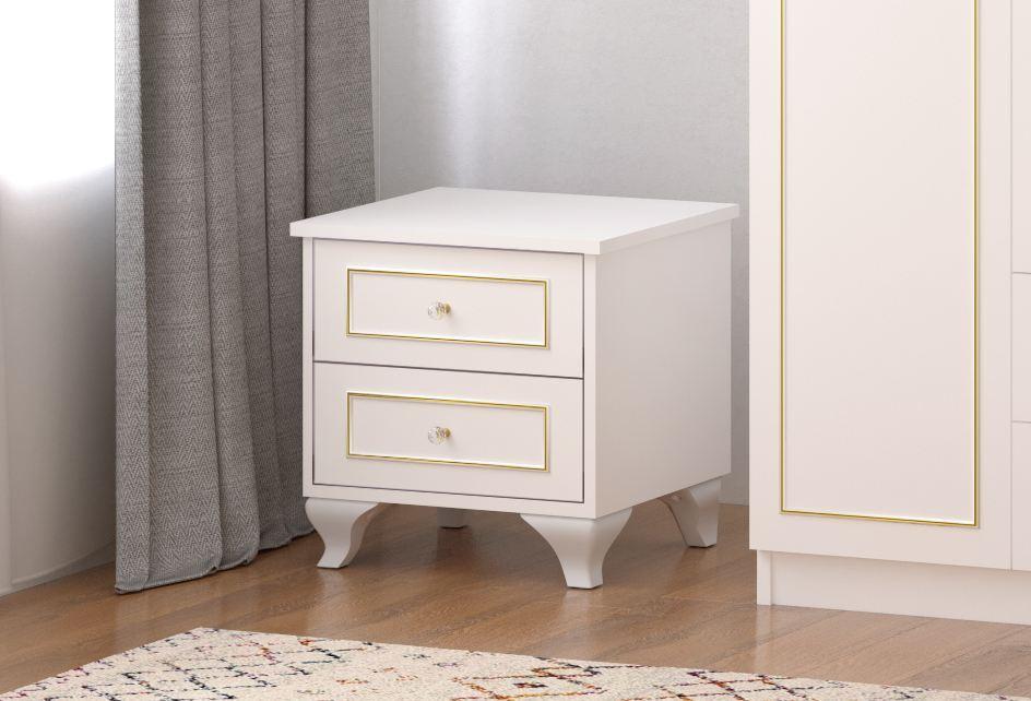 Hanah Home Noćni ormarić Rb-090, 45x45x40 cm, Bijela