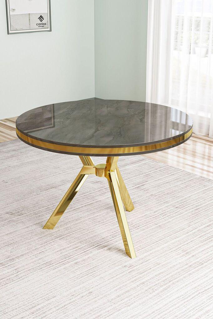 Hanah Home Trpezarijski sto Mos, 90x74x90 cm, Zlatna boja