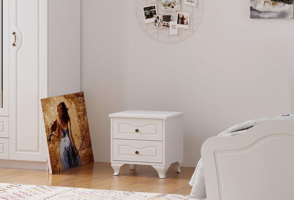 Hanah Home Noćni ormarić Rb-108, 45x45x40 cm, Bijela