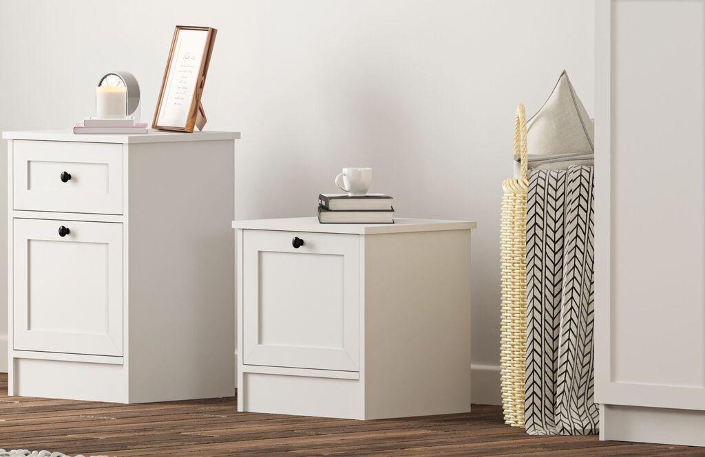 Hanah Home Noćni ormarić Rb-168-02, 45x45x40 cm, Bijela