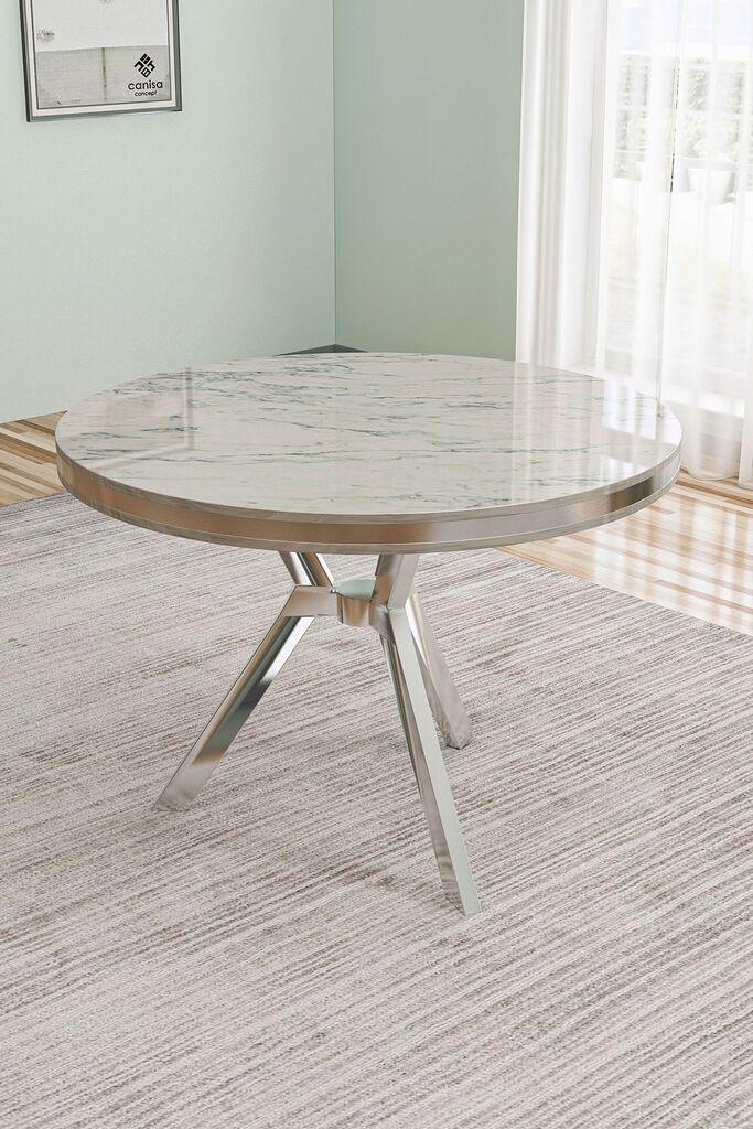 Hanah Home Trpezarijski sto Mos, 90x74x90 cm, Hrom