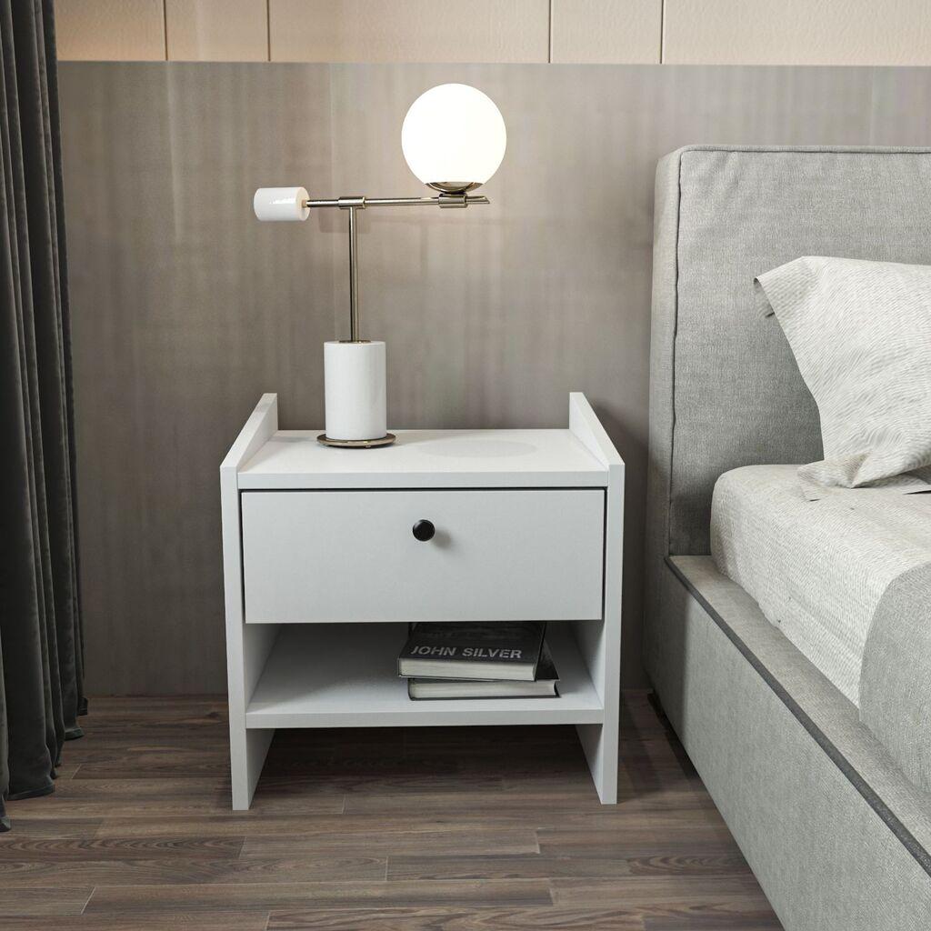 Hanah Home Noćni ormarić Berlin, 45x45x35 cm, Bijela