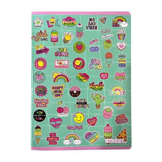 Standard Papir Sveska Patch Street, Meka korica, A4, 54 lista, Karo linije,  Šarena