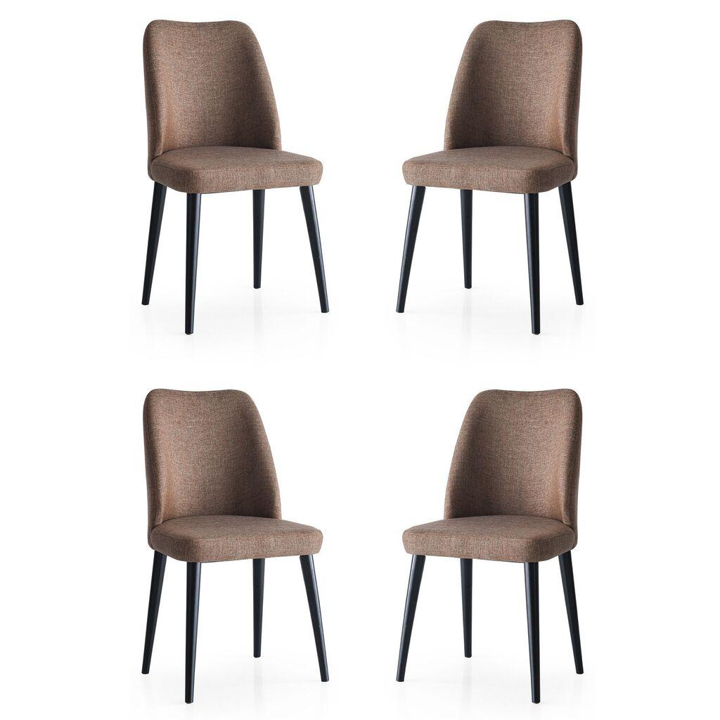 Hanah Home set stolica Luna-673, 75x62x102 cm, 4 dijela, Smeđa