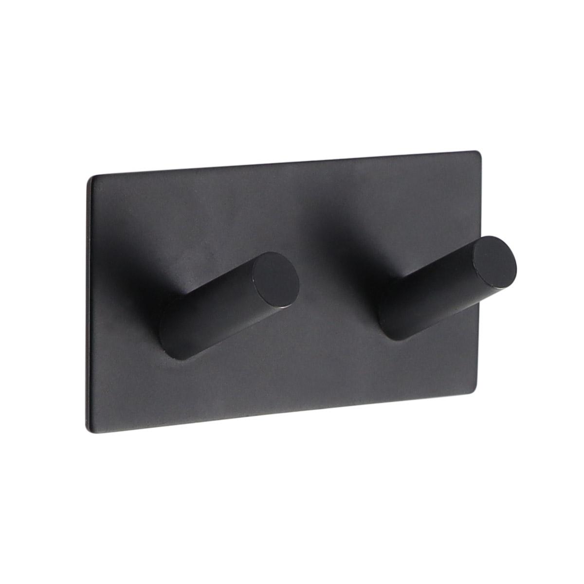 TENDANCE Zidni četvrtasti čiviluk sa 2 kukice 3m 9 x 3 x 4,5 metal, Crni