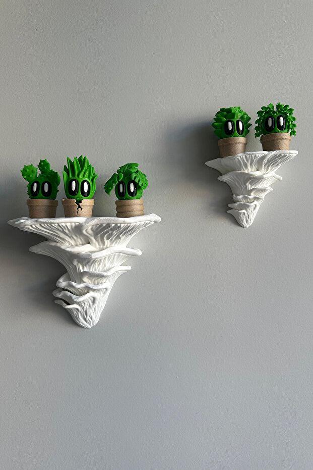 Aberto Design Set zidnih polica Gljiva, 2 komada, Bijela