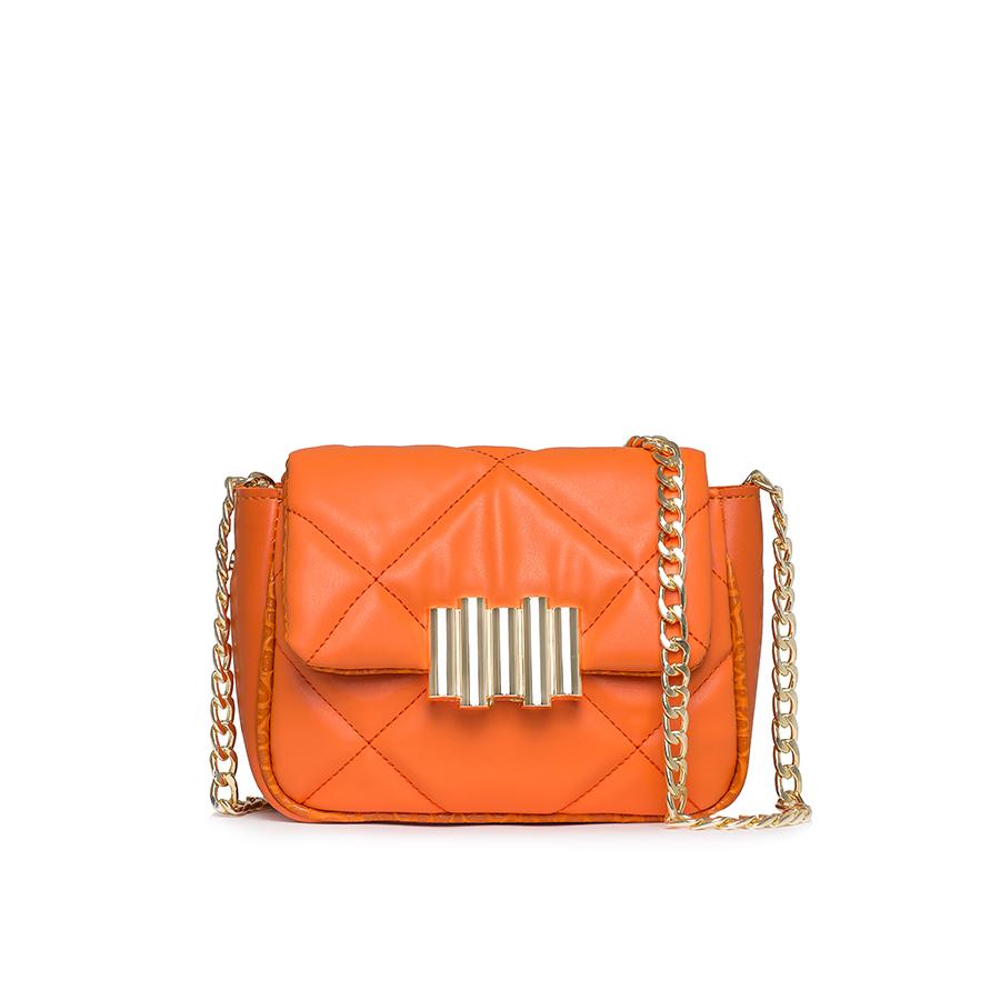 Lovely Bag Jolie - Narančasta Torba, Crni Metal