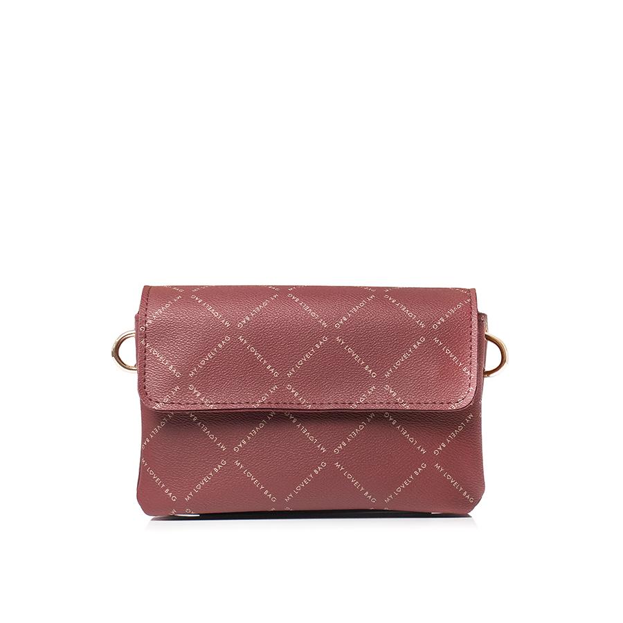 Lovely Bag Letter Baby - Bordo Torba, Zlatni Metal