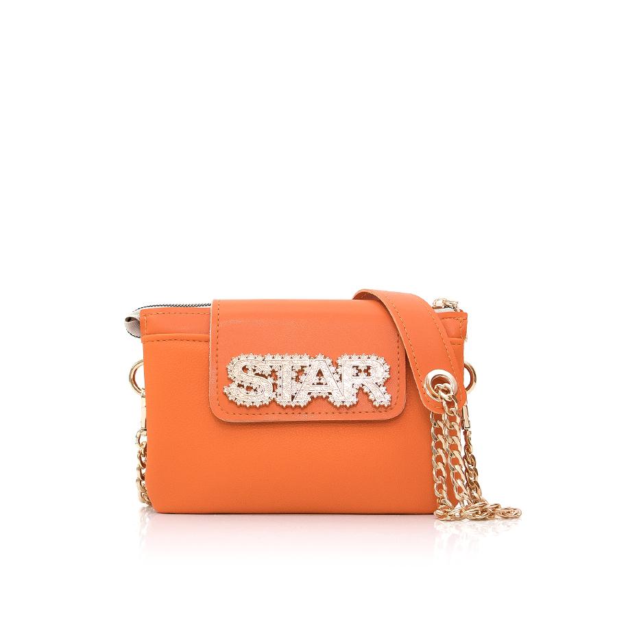 Lovely Bag Ibiza Star Baby - Narančasta Torba, Zlatni Metal
