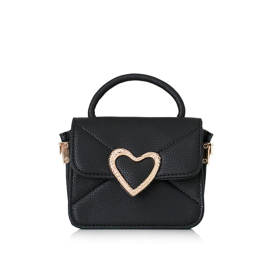 Lovely Bag Lia - Crna Torba, Zlatni Metal