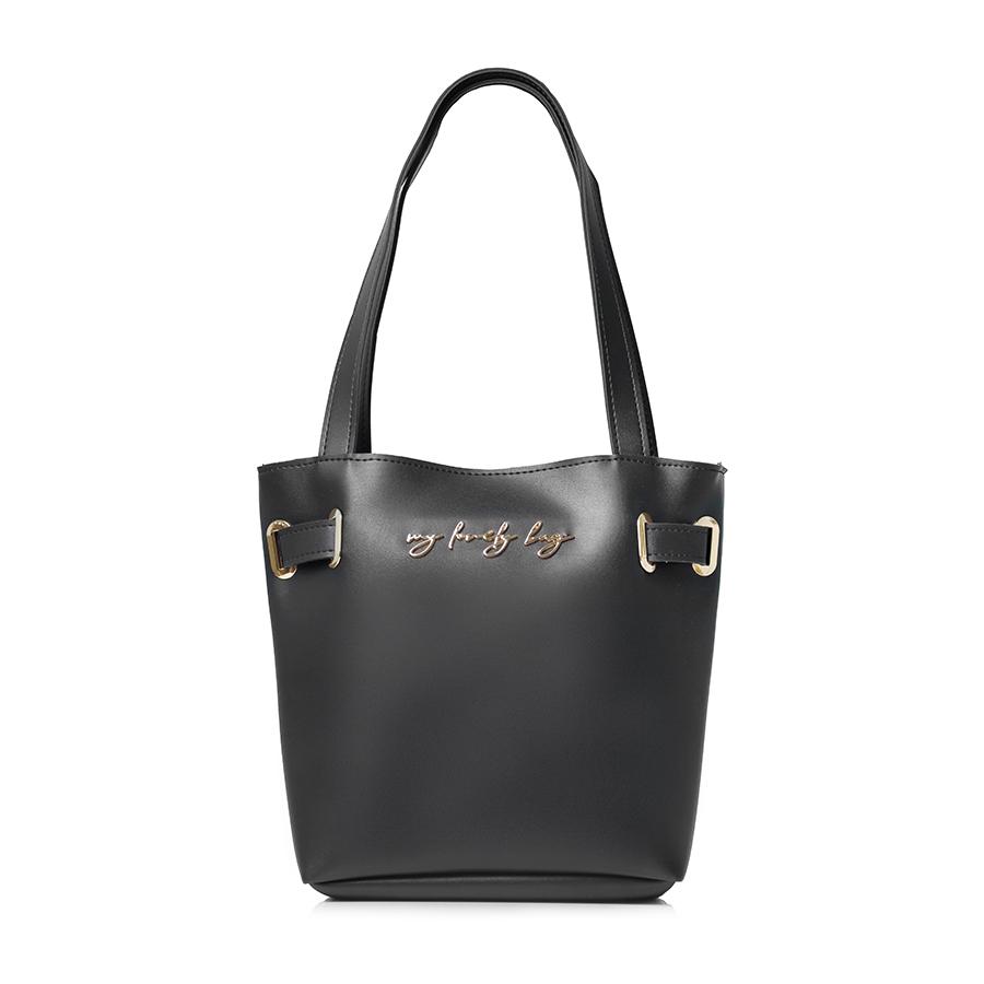 Lovely Bag Kylie - Crna Torba, Zlatni Metal