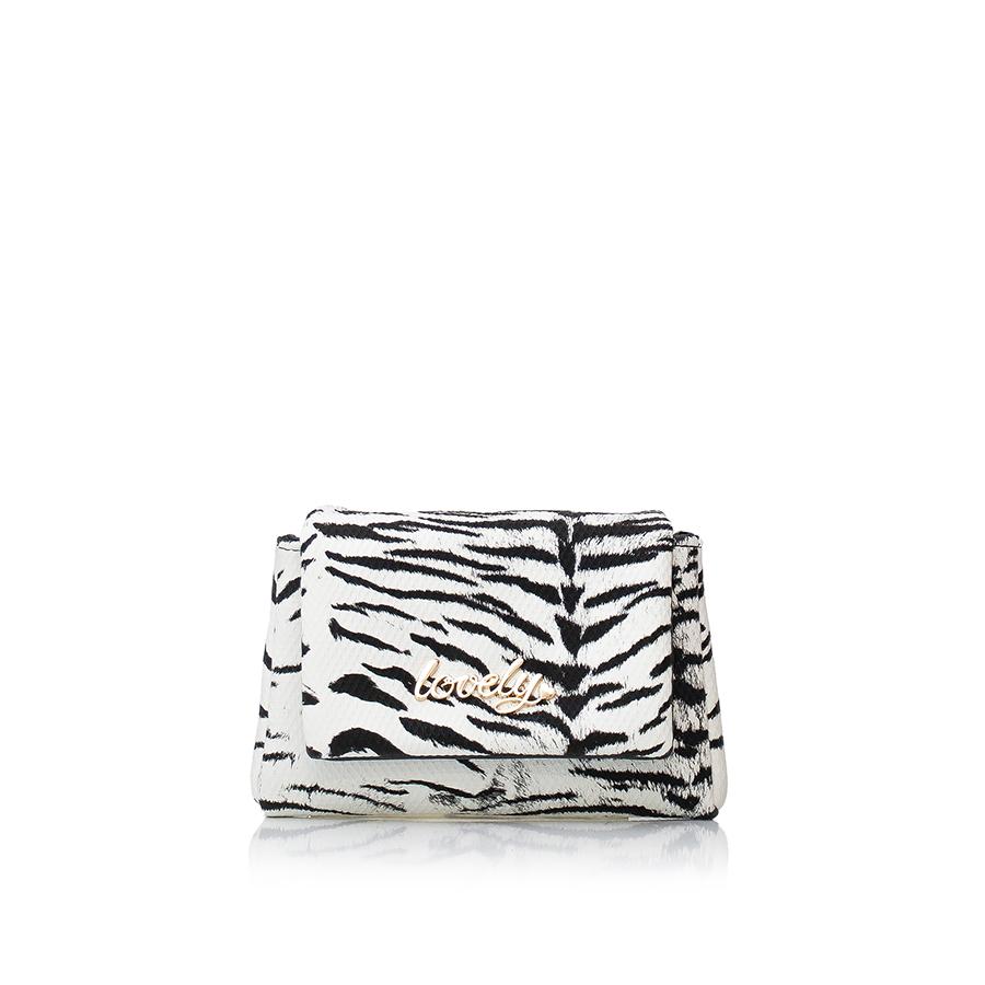 Lovely Bag Diva Girl Lovely - Zebra Crno Bijela Torba, Crni Metal